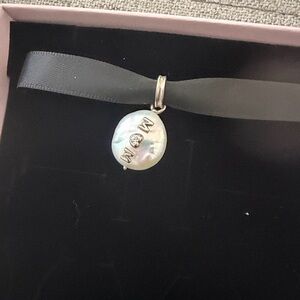 Pandora Silver Charm with Engraved Letters